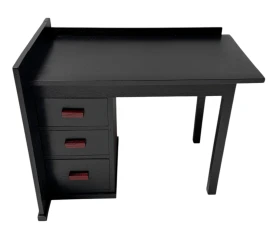 Art Deco Modernist Black Lacquered Desk or Writing Table, 1930s